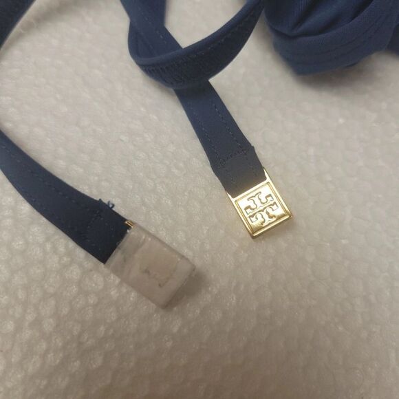 NWT Tory Burch Solid Wrap-front One-piece Swimsuit In Capri Blue size Medium - Picture 7 of 7